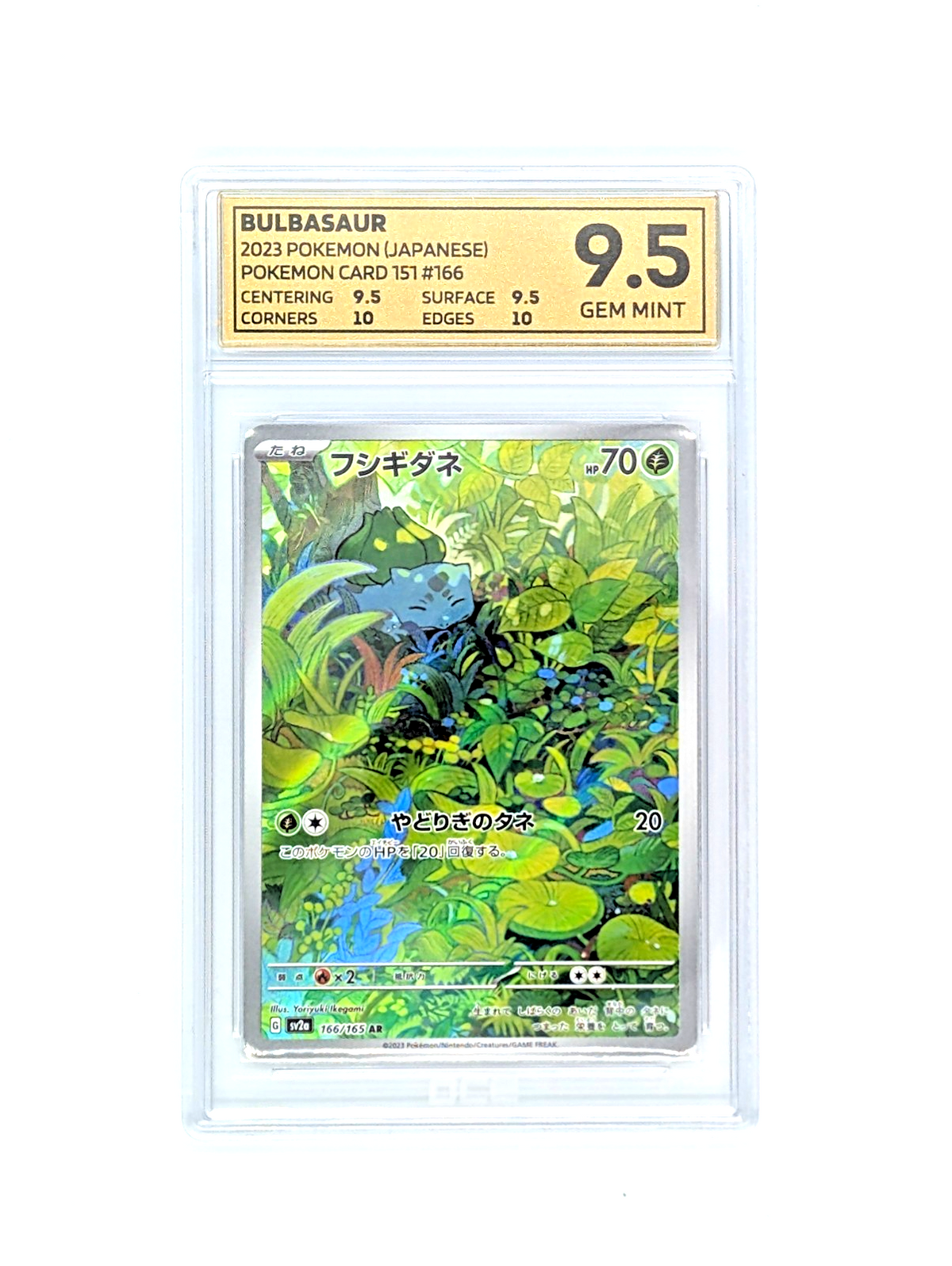 BULBASAUR 166/165 AR POKEMON 151 JAPANESE GRADED 9.5 CARDSLAB BULBASAUR 166/165 AR POKEMON 151 JAPANESE GRADED 9.5 CARDSLAB